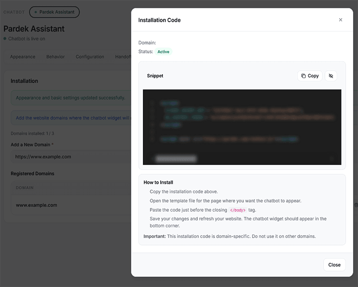 Connect your website